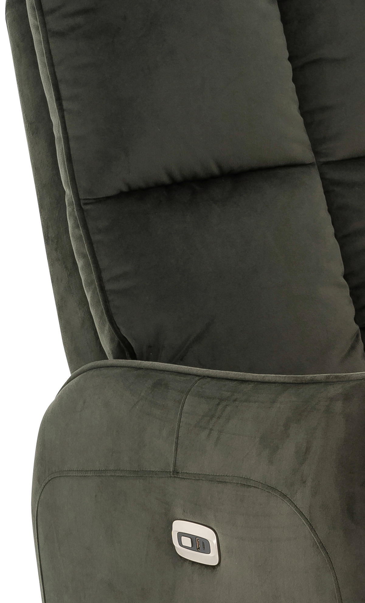 RELAXSESSEL Samt Relaxfunktion, Rücken echt    - Schwarz/Grün, Design, Textil/Metall (76/109/87cm) - Carryhome