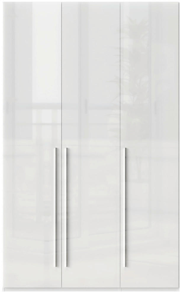 ORMAR SA KLASIČNIM VRATIMA bela, bela visoki sjaj  137/224/56 cm  - bela visoki sjaj/bela, Dizajnerski, pločasti materijal/plastika (137/224/56cm)