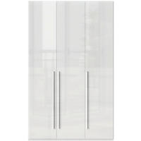 ORMAR SA KLASIČNIM VRATIMA bela, bela visoki sjaj  137/224/56 cm  - bela visoki sjaj/bela, Dizajnerski, pločasti materijal/plastika (137/224/56cm)