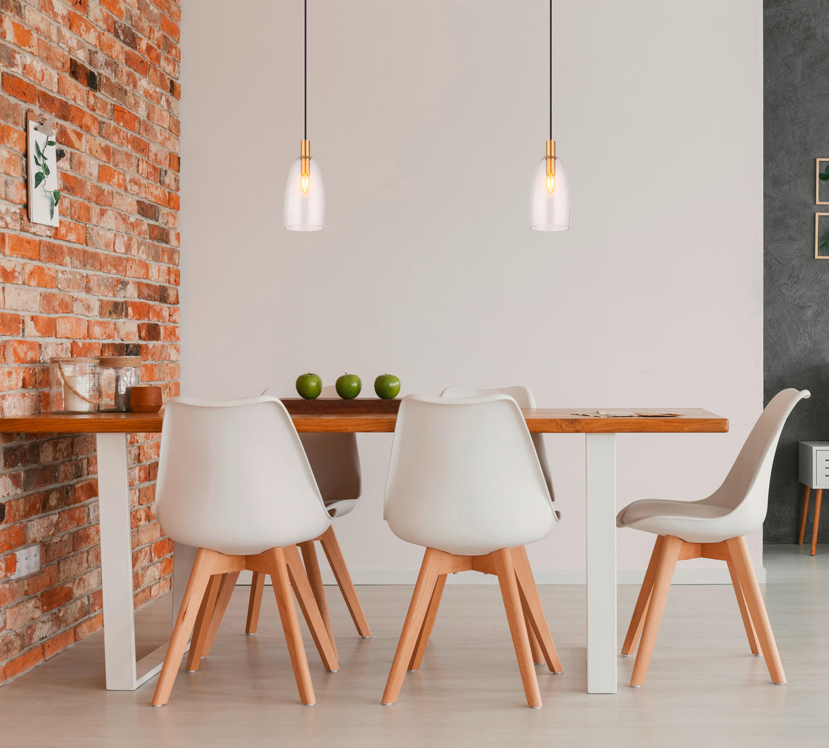 HÄNGELEUCHTE 14/120 cm    - Messingfarben, Konventionell, Glas/Metall (14/120cm) - Globo
