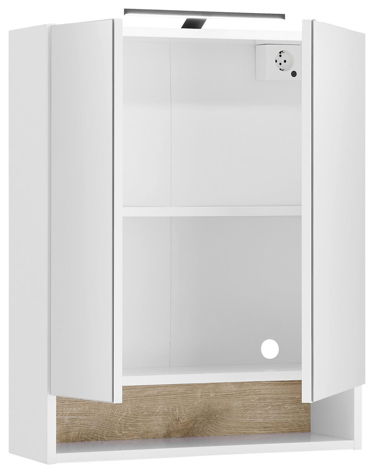SPIEGELSCHRANK 60/75/22 cm  - Weiß, KONVENTIONELL, Glas/Holzwerkstoff (60/75/22cm) - home24
