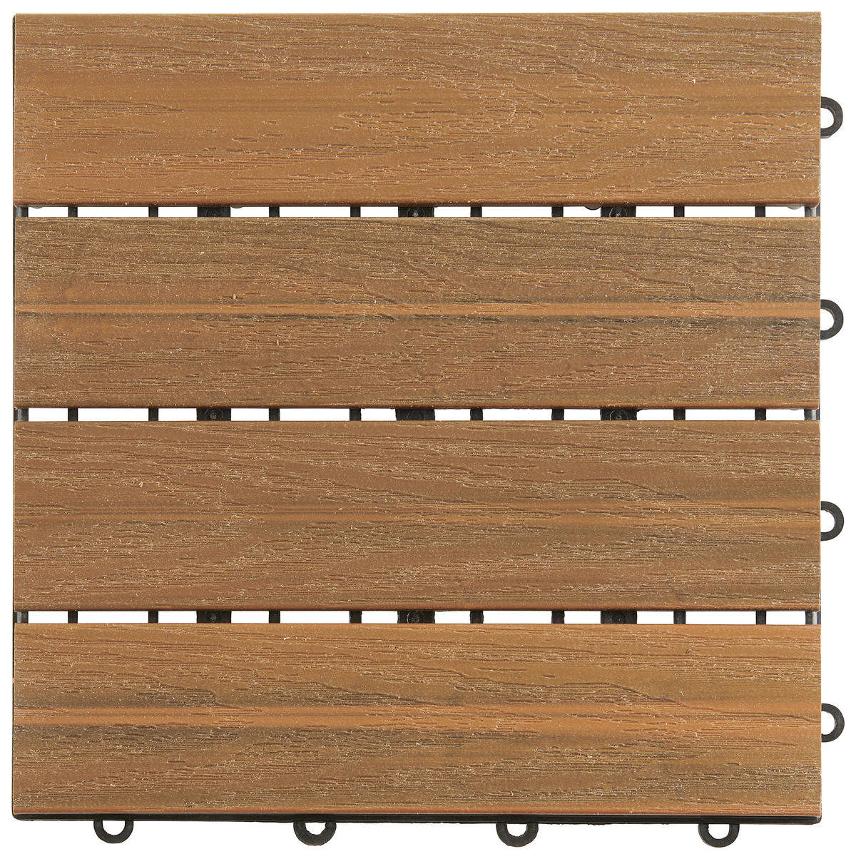 TERRASSENFLIESE 11 Stück  - Teakfarben, Basics, Holzwerkstoff/Kunststoff (30/30/2,4cm) - Ambia Garden