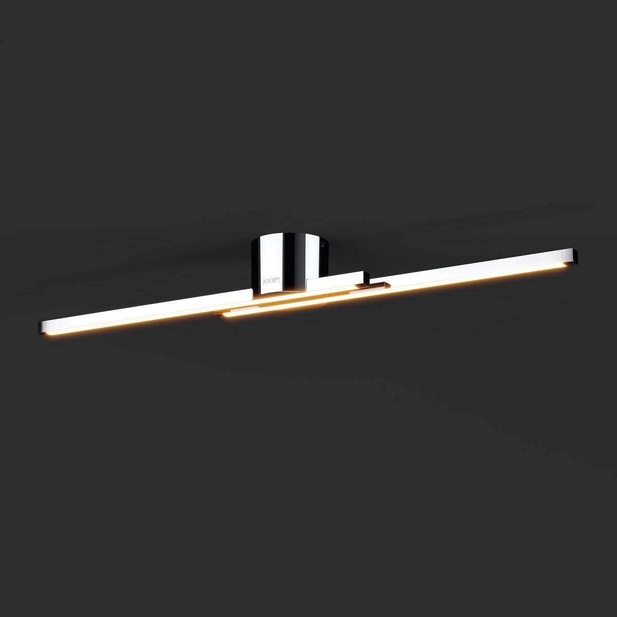 STROPNÉ LED SVIETIDLO, 80/10,5/8 cm - biela/chrómová, Design, kov/plast (80/10,5/8cm) - Joop!