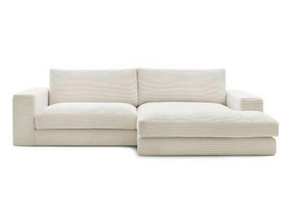 ECKSOFA  LEONARD Beige Cord  - Beige/Schwarz, MODERN, Kunststoff/Textil (234/159cm)