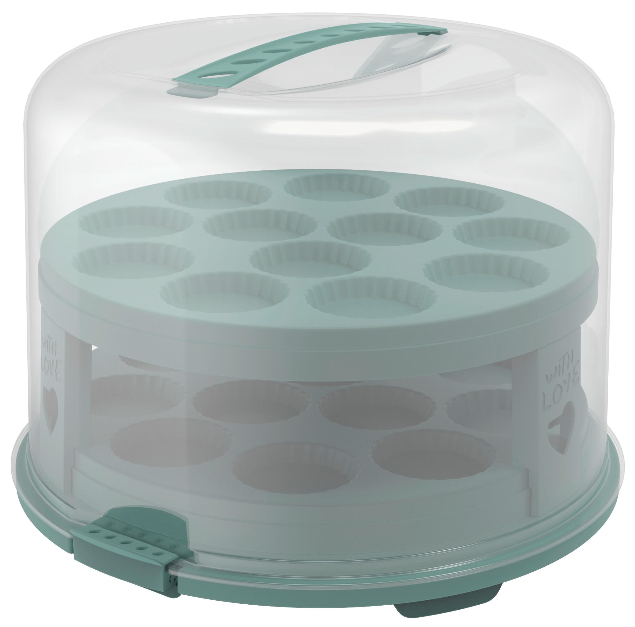 KUCHENTRANSPORTBOX - Transparent/Grün, Basics, Kunststoff (35,5/34,5/26cm) - Rotho
