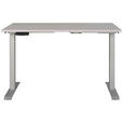 SCHREIBTISCH 120/80/72-118 cm  in Silberfarben, Kaschmir  - Kaschmir/Silberfarben, MODERN, Holzwerkstoff/Metall (120/80/72-118cm) - Novel