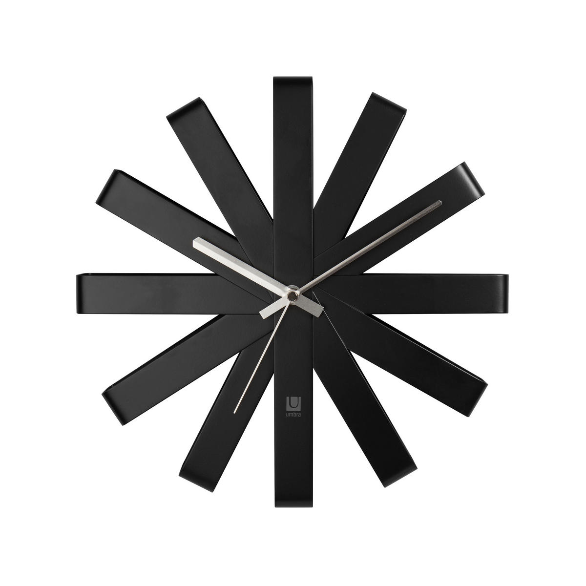 WANDUHR  Schwarz  - Schwarz, Basics, Metall (30/30/7cm) - Umbra