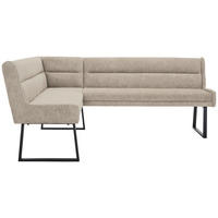ECKBANK 159/217 cm Webstoff Hellgrau, Schwarz   - Hellgrau/Schwarz, Design, Textil/Metall (159/217cm) - Novel