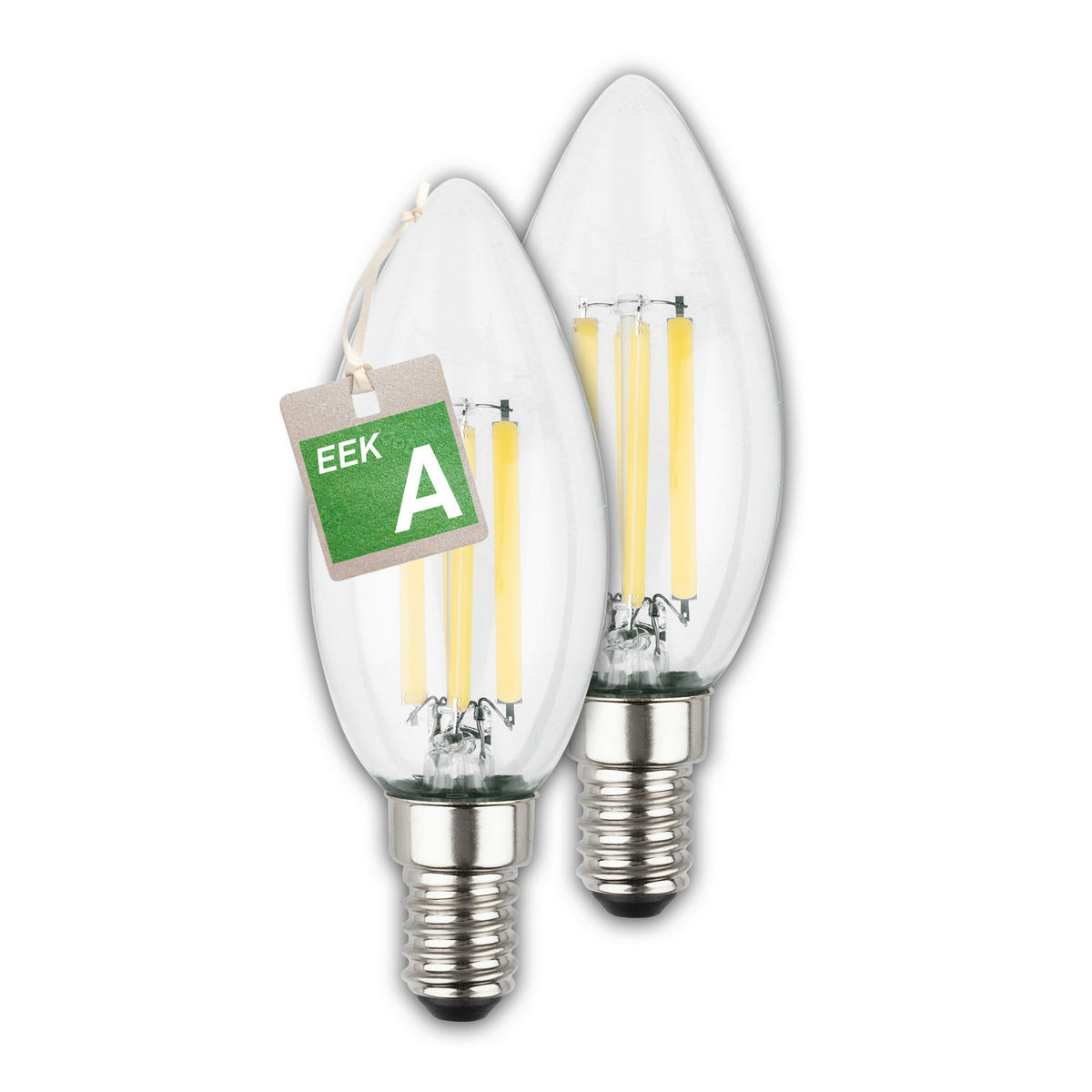 LED-LEUCHTMITTEL   E14 4 W 840 lm  - Silberfarben, Basics, Glas (3,5/9,8cm)