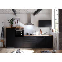 KÜCHENLEERBLOCK   in Schwarz  - Eichefarben/Schwarz, Basics, Holzwerkstoff/Kunststoff (320cm) - MID.YOU