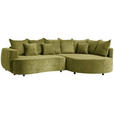 ECKSOFA Olivgrün Chenille  - Schwarz/Olivgrün, MODERN, Kunststoff/Textil (307/194cm) - Carryhome