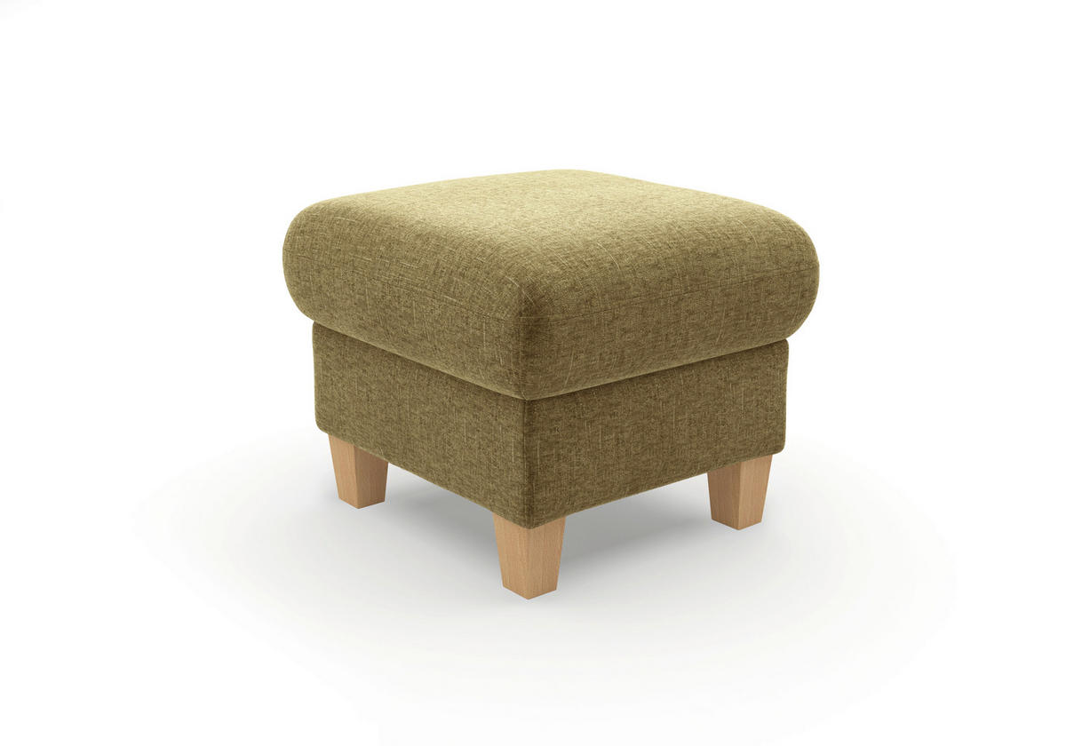 HOCKER GLENDALE E Flachgewebe Olivgrün  - Eichefarben/Olivgrün, KONVENTIONELL, Holz/Textil (58/48/58cm) - Sit & More