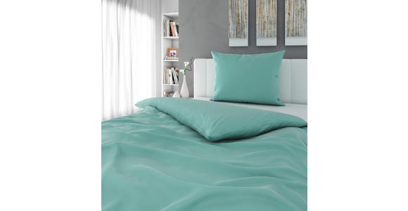 BETTWÄSCHE TANJA Satin 140/220 cm - Salbeigrün, Basics, Textil (140/220cm) - Novel