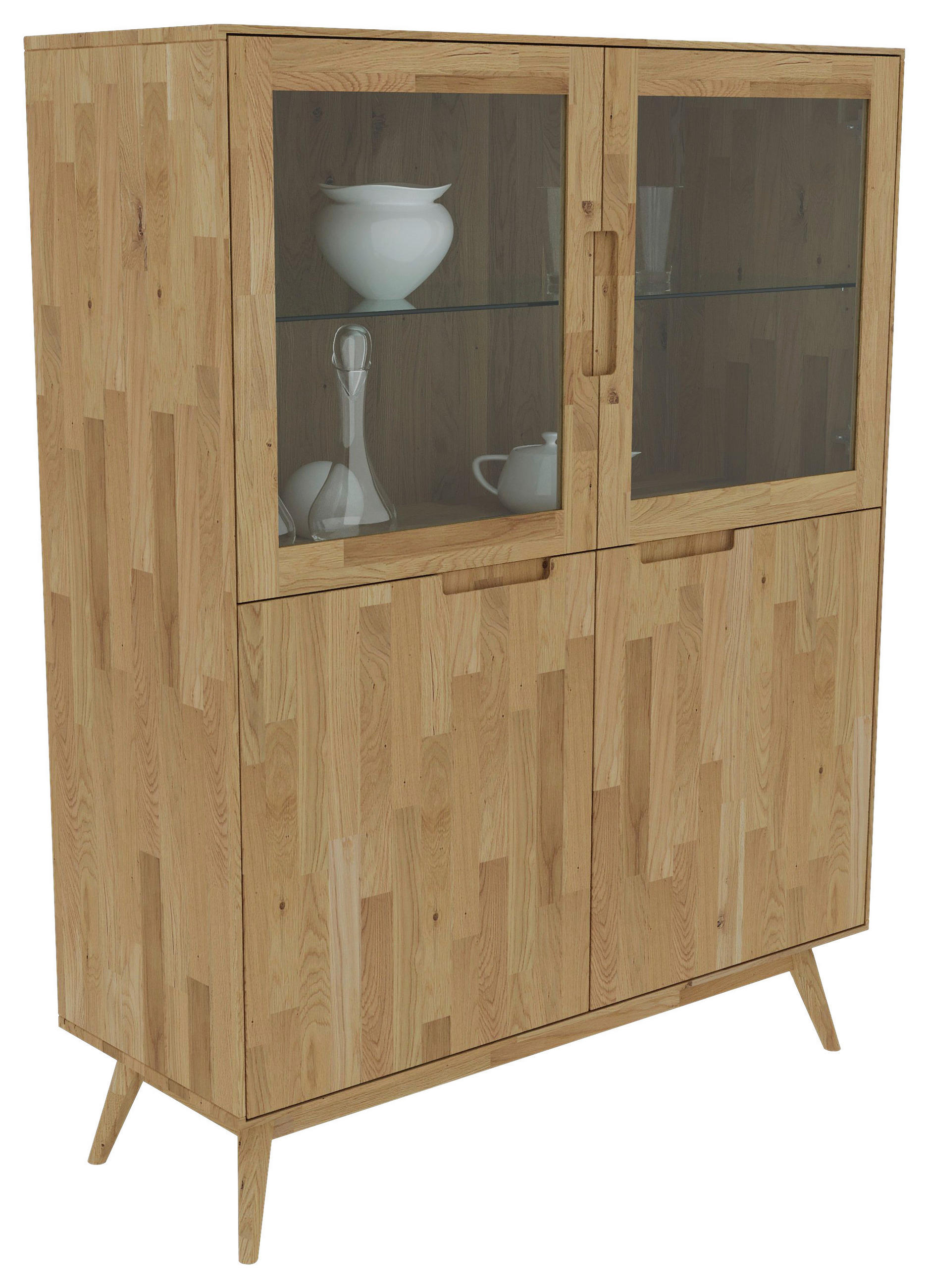 HIGHBOARD Wildeiche  120/155/45 cm  - Wildeiche, Natur, Glas/Holz (120/155/45cm) - Lomoco