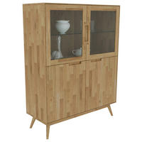 HIGHBOARD Wildeiche  120/155/45 cm  - Wildeiche, Natur, Glas/Holz (120/155/45cm) - Lomoco