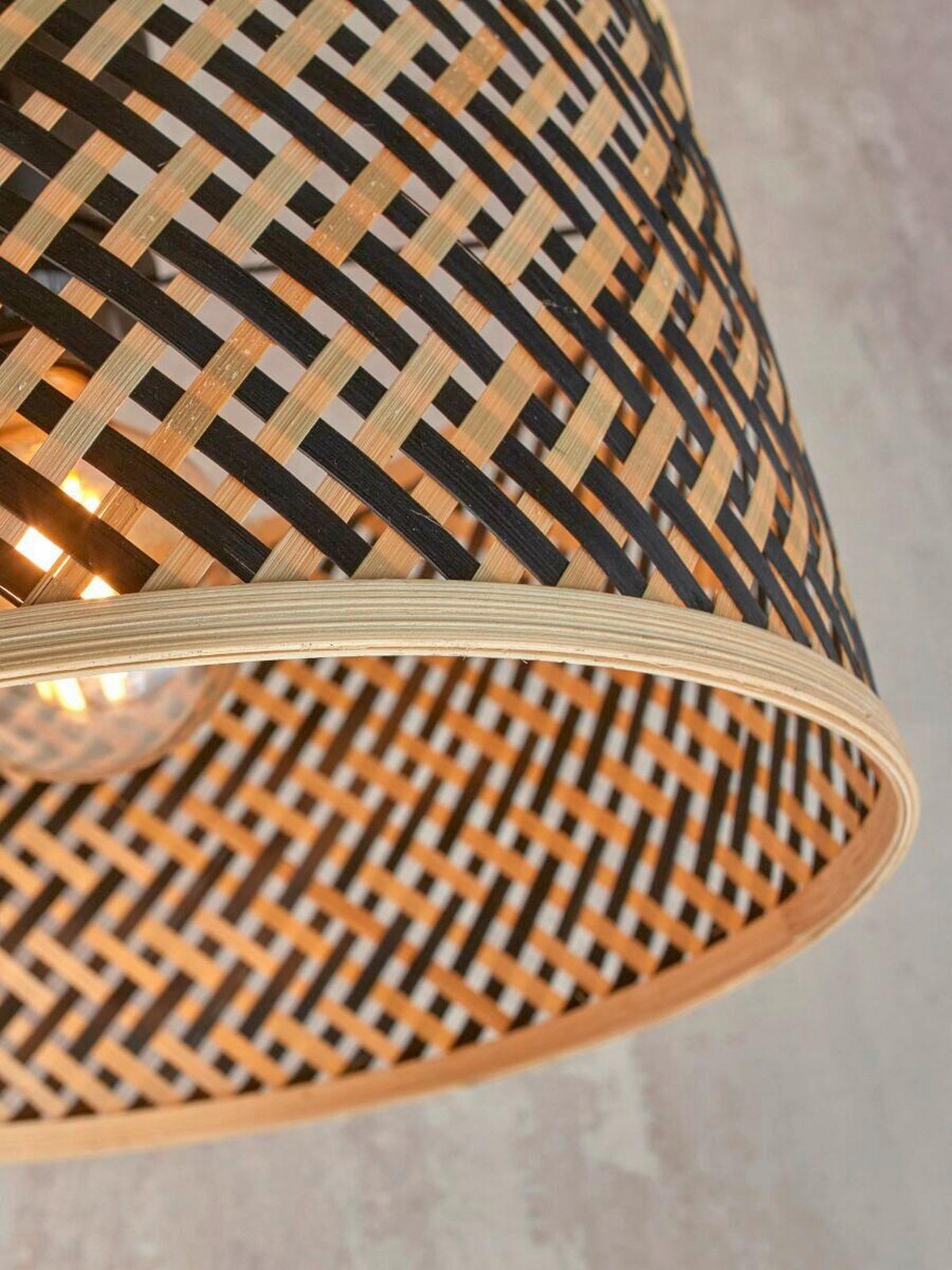 STEHLEUCHTE 58/32/150 cm    - Schwarz/Naturfarben, Trend (58/32/150cm) - Good & Mojo