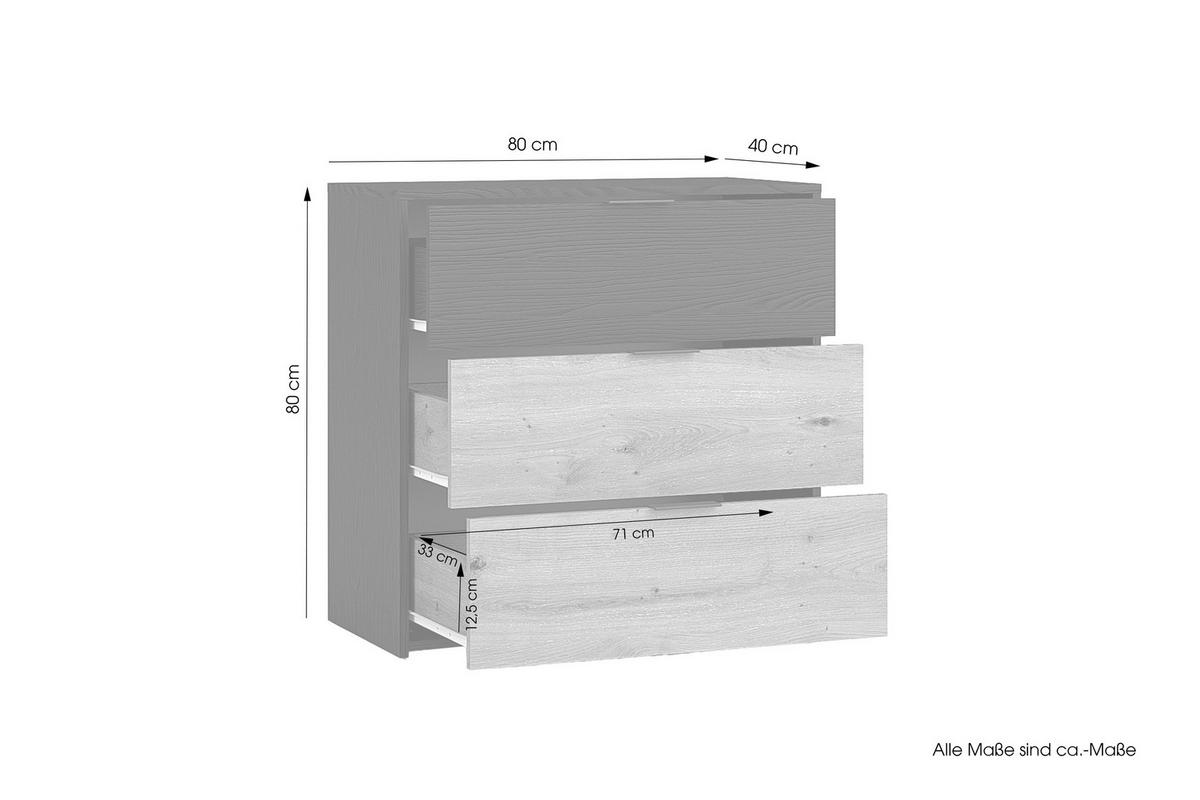 KOMMODE  in 80/80/40 cm  - Anthrazit/Schwarz, Design, Holzwerkstoff/Kunststoff (80/80/40cm) - MID.YOU