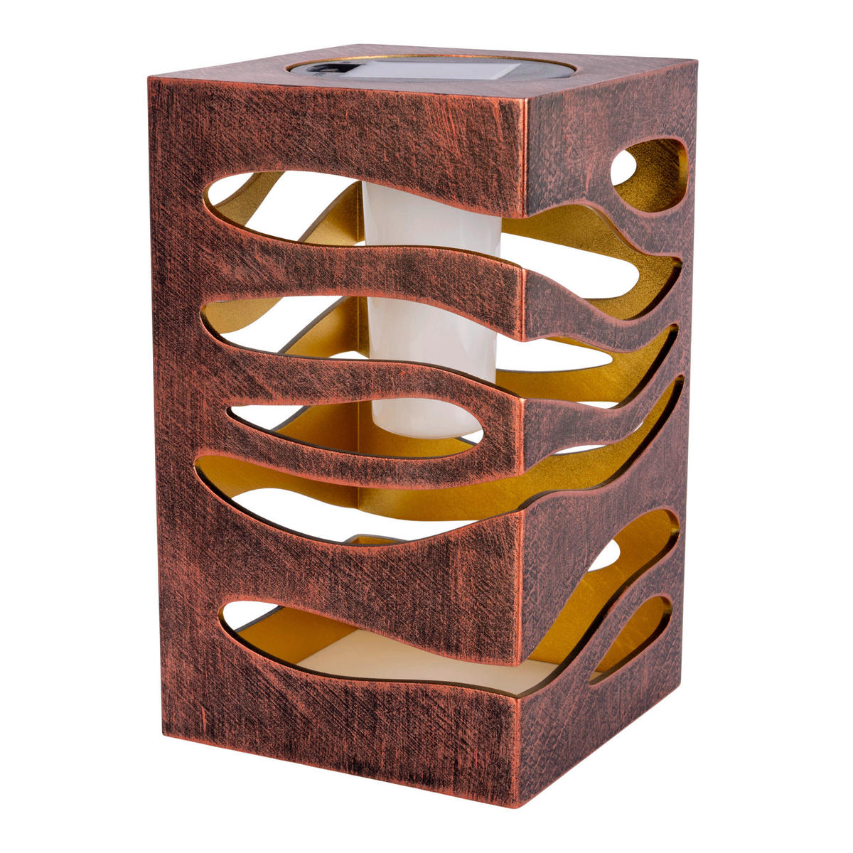 SOLARLEUCHTE  - Hellbraun/Graubraun, Natur, Kunststoff (12.3/12.3/20cm) - Näve