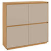 SCHUHSCHRANK Eiche teilmassiv Eiche Bianco, Sandfarben  - Sandfarben/Eiche Bianco, Design, Holz/Holzwerkstoff (127/124/37cm)