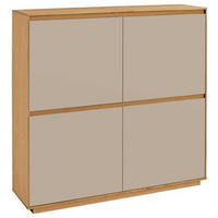 SCHUHSCHRANK Eiche teilmassiv Eiche Bianco, Sandfarben  - Sandfarben/Eiche Bianco, Design, Holz/Holzwerkstoff (127/124/37cm)