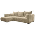 ECKSOFA  in Cord Beige  208/322 cm  - Beige/Schwarz, MODERN, Holz/Textil (208/322cm) - Carryhome