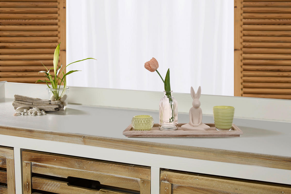 KERZENHALTER-SET - Multicolor, LIFESTYLE, Glas/Holz