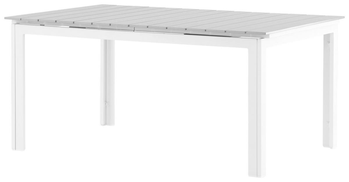 GARTENTISCH Metall Grau, Weiß rechteckig  - Weiß/Grau, KONVENTIONELL, Metall (160/100/75cm) - Gardenson