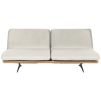 SCHLAFSOFA in Holz, Leder Weiss  - Weiss/Beige, Design, Leder/Holz (204/92/90cm) - Dieter Knoll