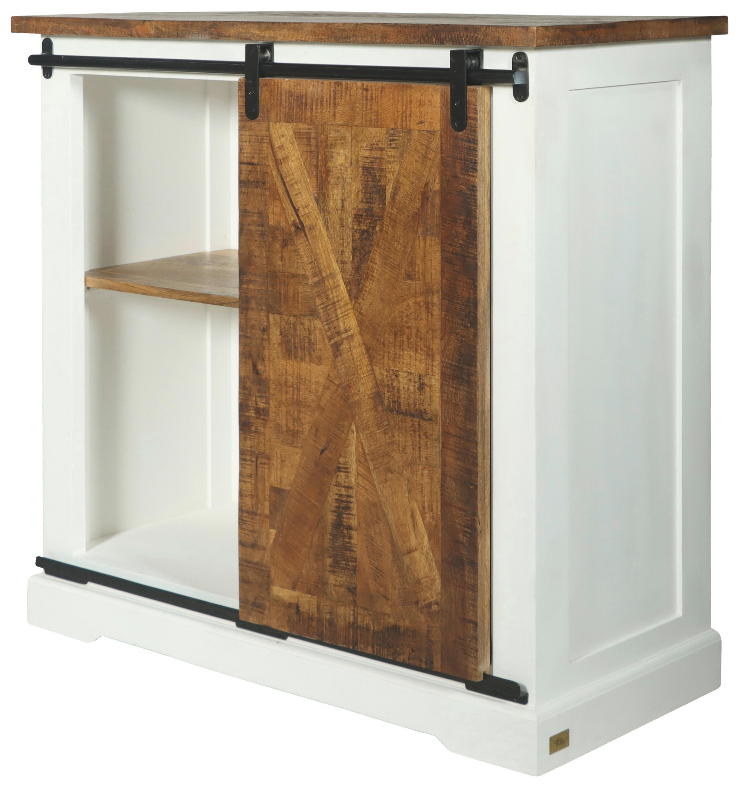 SIDEBOARD Country Slider in 100/85/45 cm - Schwarz/Naturfarben, LIFESTYLE, Holz/Holzwerkstoff (100/85/45cm) - MID.YOU