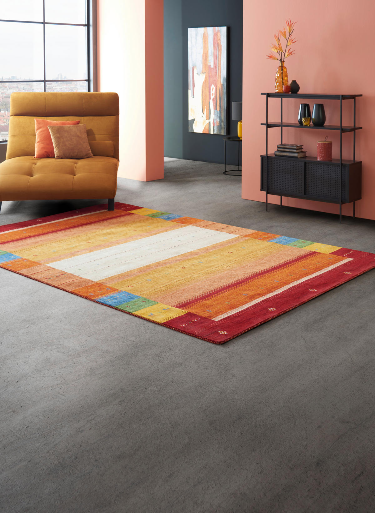 ORIENTÁLNÍ KOBEREC, 90/160 cm, vícebarevná, červená - vícebarevná/červená, Lifestyle, textil (90/160cm) - Cazaris