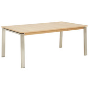ESSTISCH in furniert Wildeiche Edelstahlfarben, Eichefarben - Edelstahlfarben/Eichefarben, Design, Holz/Metall (190/100/75cm) - Venjakob