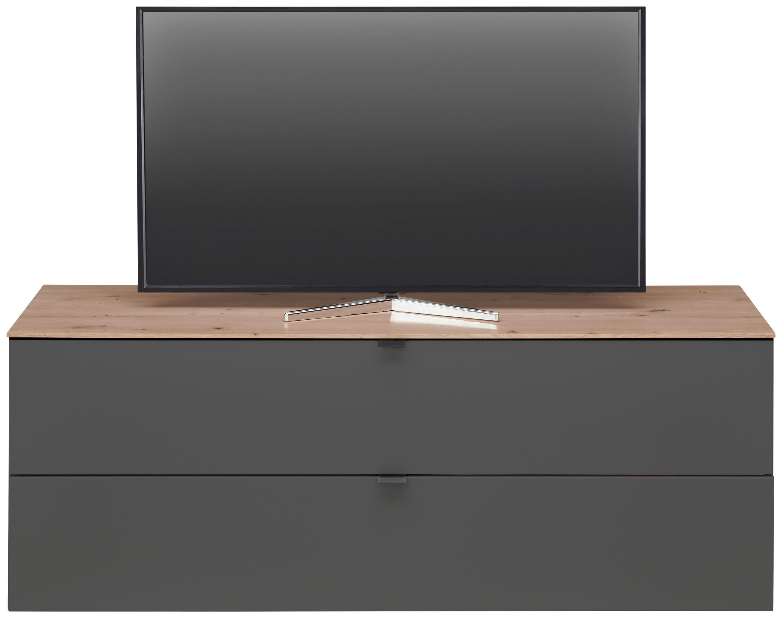 KOMODA POD TELEVIZI, barvy grafitu, dub artisan, 140/62/44 cm - černá/barvy grafitu, Moderní, kov/kompozitní dřevo (140/62/44cm) - Hom`in