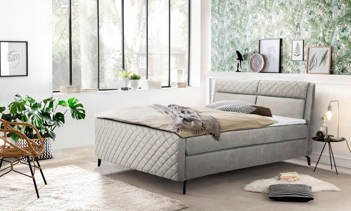 POSTELJA BOXSPRING 180 cm   x 200 cm  , les, kovina, leseni material  - črna, Basics, kovina/leseni material (180/200cm) - Esposa