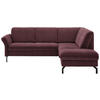ECKSOFA in Flachgewebe Weinrot  - Weinrot/Schwarz, Konventionell, Textil/Metall (241/190cm) - Beldomo Comfort