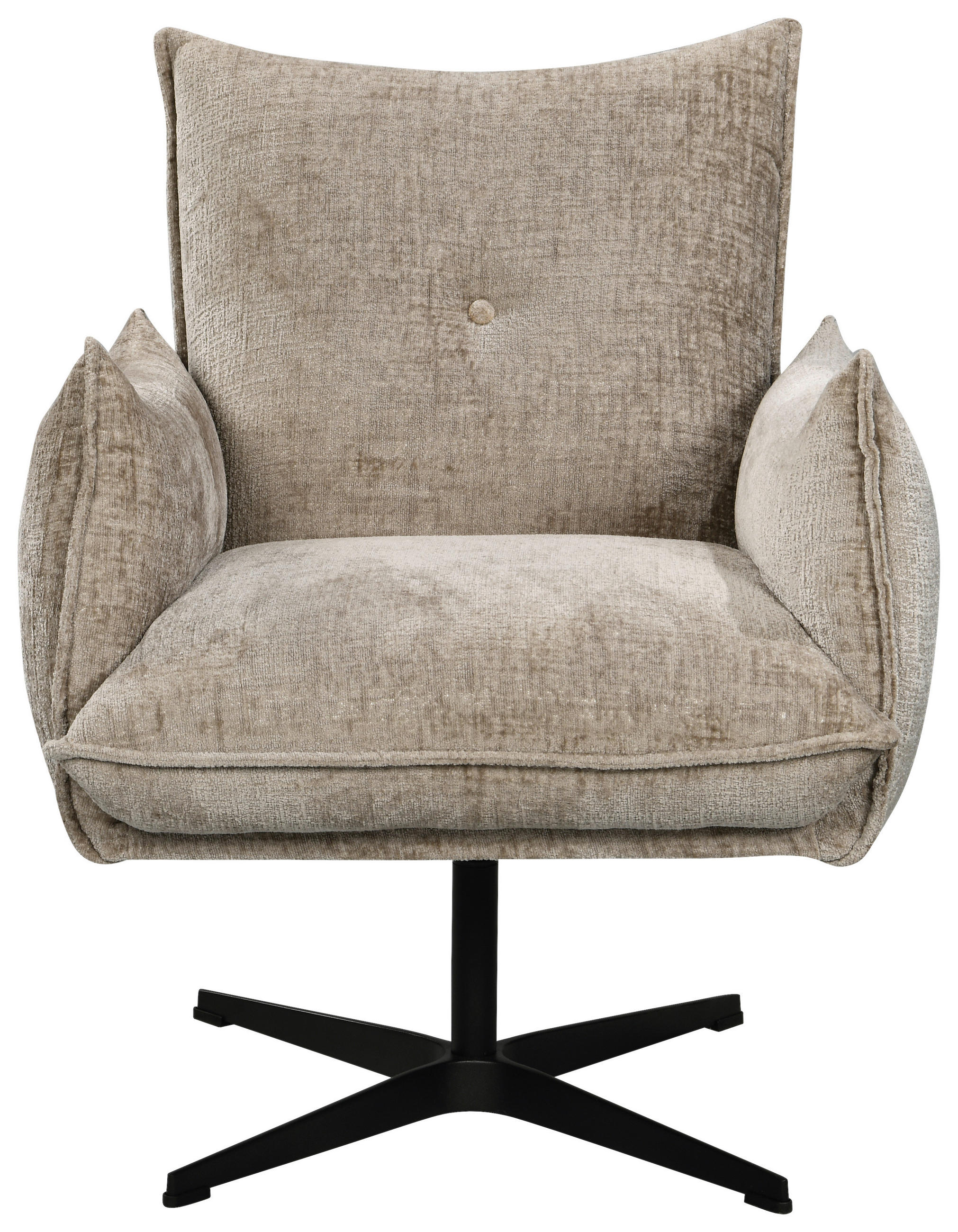 SESSEL Struktur Beige    - Beige/Schwarz, Design, Textil/Metall (70,5/82/76cm) - Carryhome