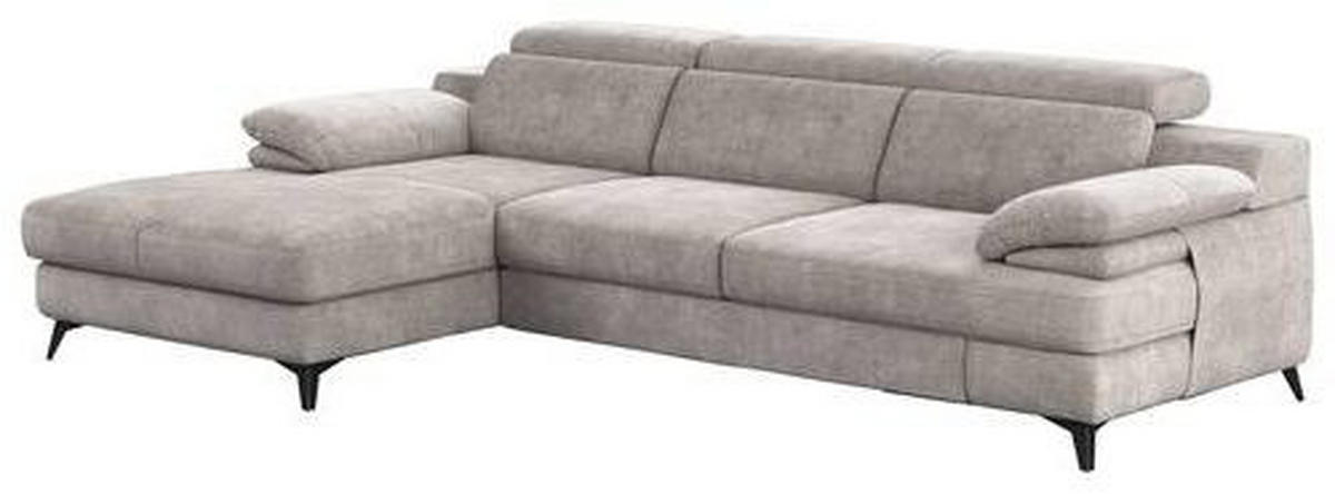 ECKSOFA in Chenille Beige   - Beige/Schwarz, Design, Textil/Metall (291/80-98/178cm) - Livetastic