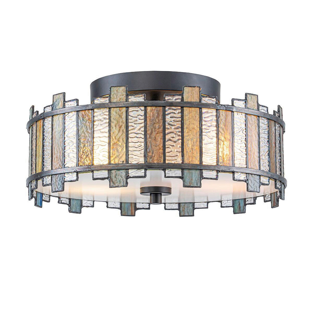 DECKENLEUCHTE Quoizel 16,5/35,6 cm  - Schwarz, Design, Glas/Metall (16,5/35,6cm) - Elstead Lighting