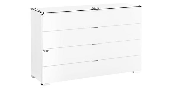 SIDEBOARD 120/77/40 cm  - Chromfarben/Weiß, KONVENTIONELL, Glas/Holzwerkstoff (120/77/40cm) - Moderano