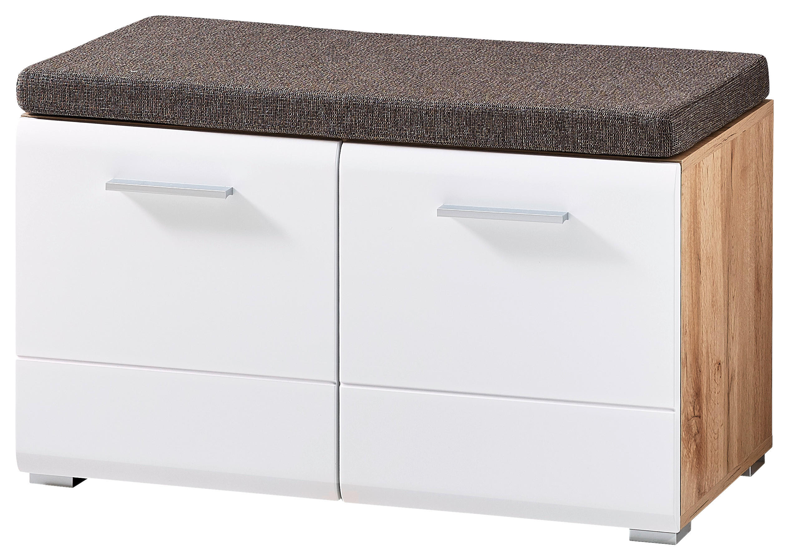 GARDEROBENBANK 80/48/37 cm  - Weiss/Eichefarben, Konventionell, Holzwerkstoff/Kunststoff (80/48/37cm) - Voleo