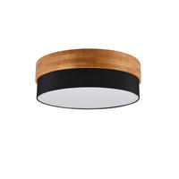 DECKENLEUCHTE  50/22 cm    - Schwarz, Natur, Holz/Textil (50/22cm) - Trio Leuchten
