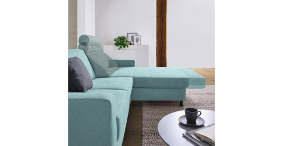 ECKSOFA  in Webstoff Türkis  257/165 cm  - Türkis/Schwarz, Design, Kunststoff/Textil (257/165cm) - Xora