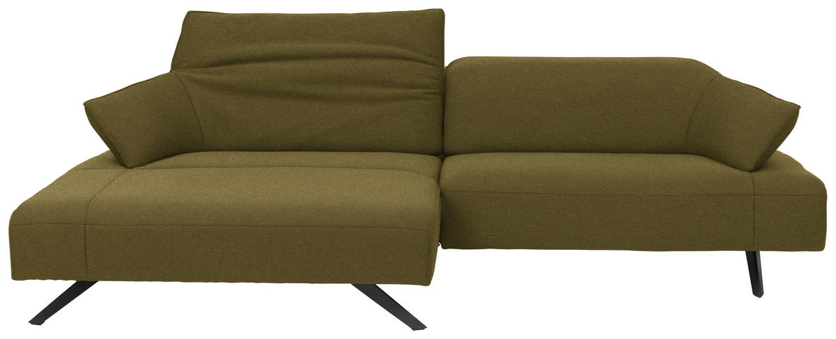 ECKSOFA in Struktur Hellgrün  - Anthrazit/Hellgrün, Design, Textil/Metall (165/276cm) - Himolla