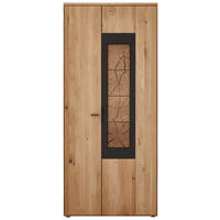 SCHRANK Schwarz, Wildeiche  88,9/205,6/37 cm  - Wildeiche/Schwarz, Design, Holz/Holzwerkstoff (88,9/205,6/37cm) - Valdera