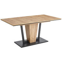 ESSTISCH in Holzwerkstoff 140-180/90/76 cm  - Eichefarben/Schwarz, Design, Holzwerkstoff (140-180/90/76cm) - Valdera