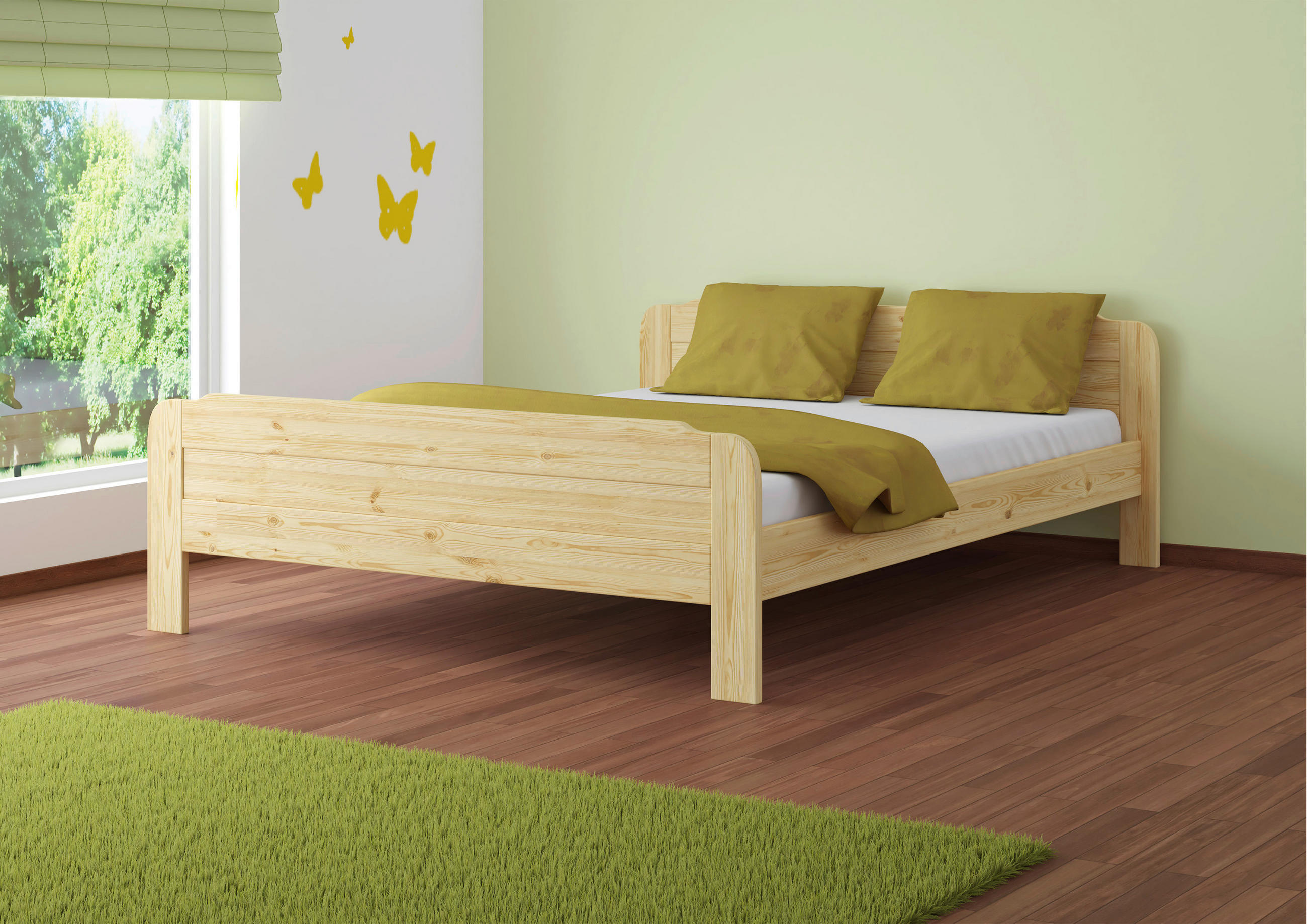 BETT Kiefer massiv 180/200 cm Kieferfarben  - Kieferfarben, Basics, Holz (180/200cm) - Livetastic