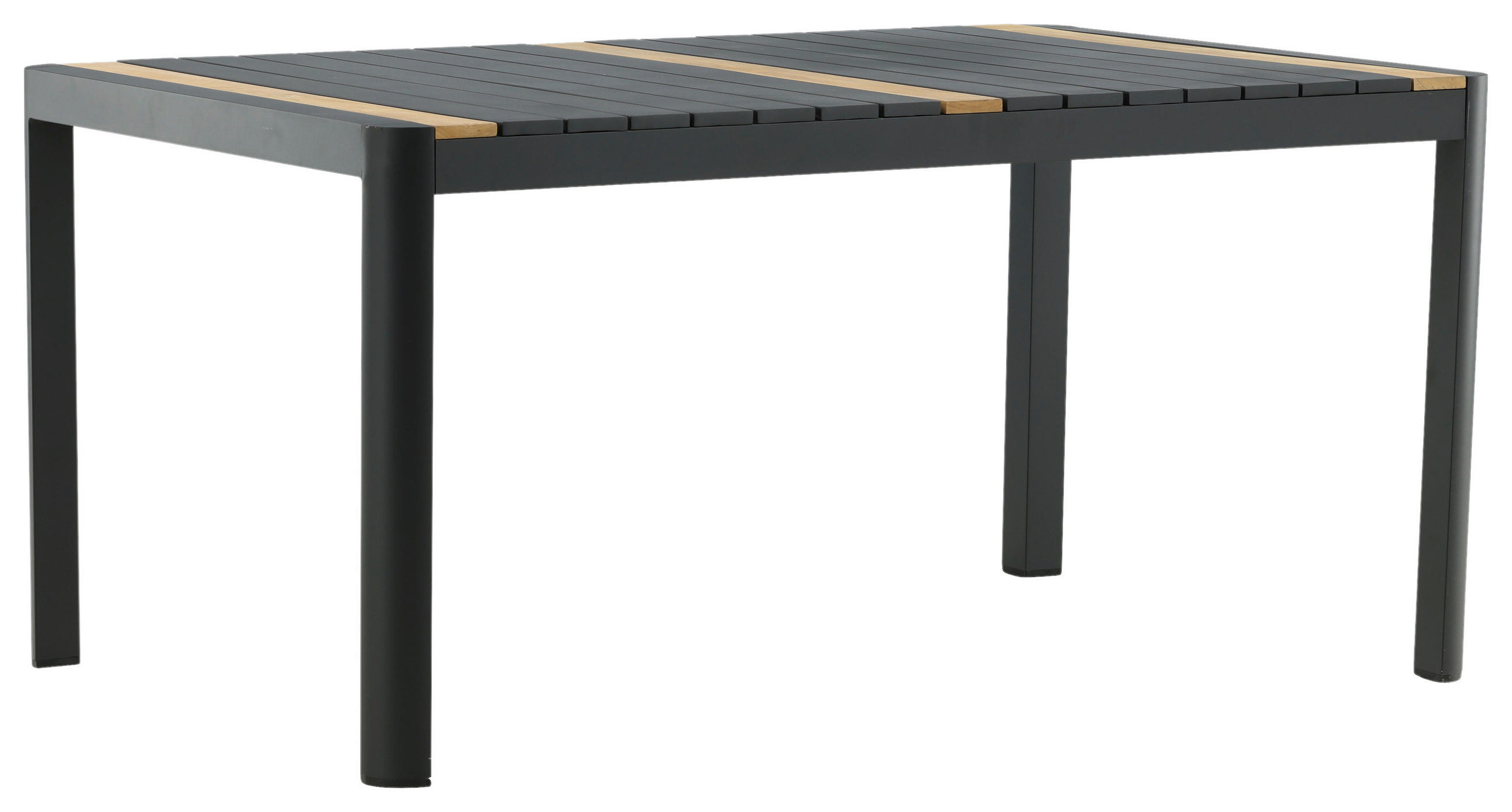 GARTENTISCH 150/90/75 cm Holz, Metall rechteckig  - Schwarz, KONVENTIONELL, Holz/Metall (150/90/75cm) - Gardenson