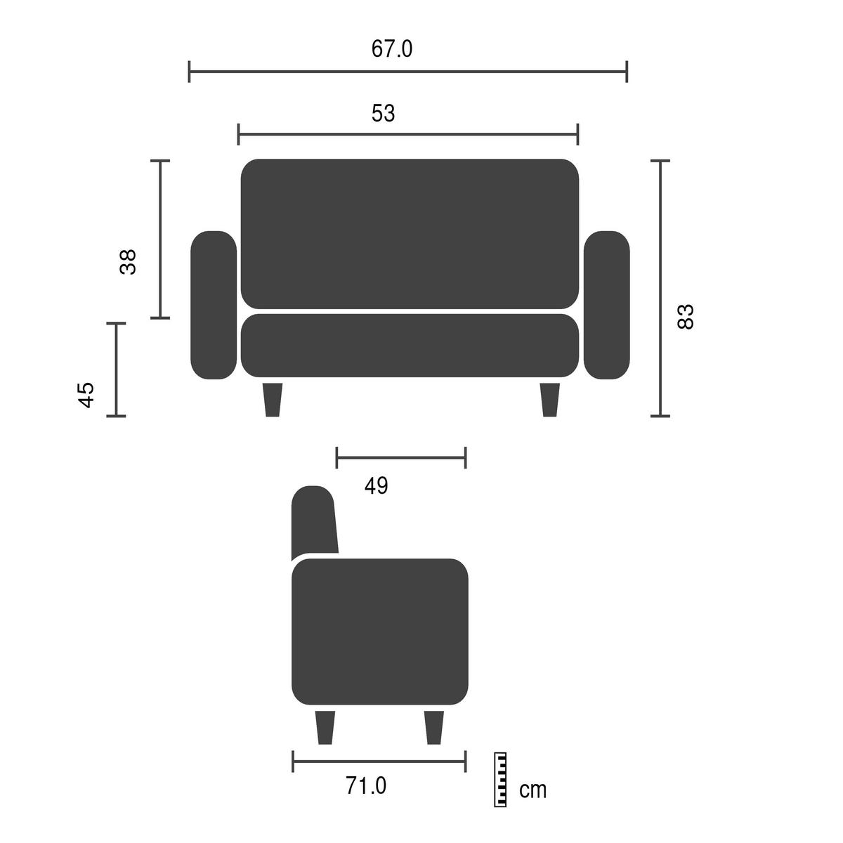LOUNGESESSEL Lederlook Grau    - Schwarz/Grau, MODERN, Leder/Kunststoff (67/78/71cm) - MID.YOU
