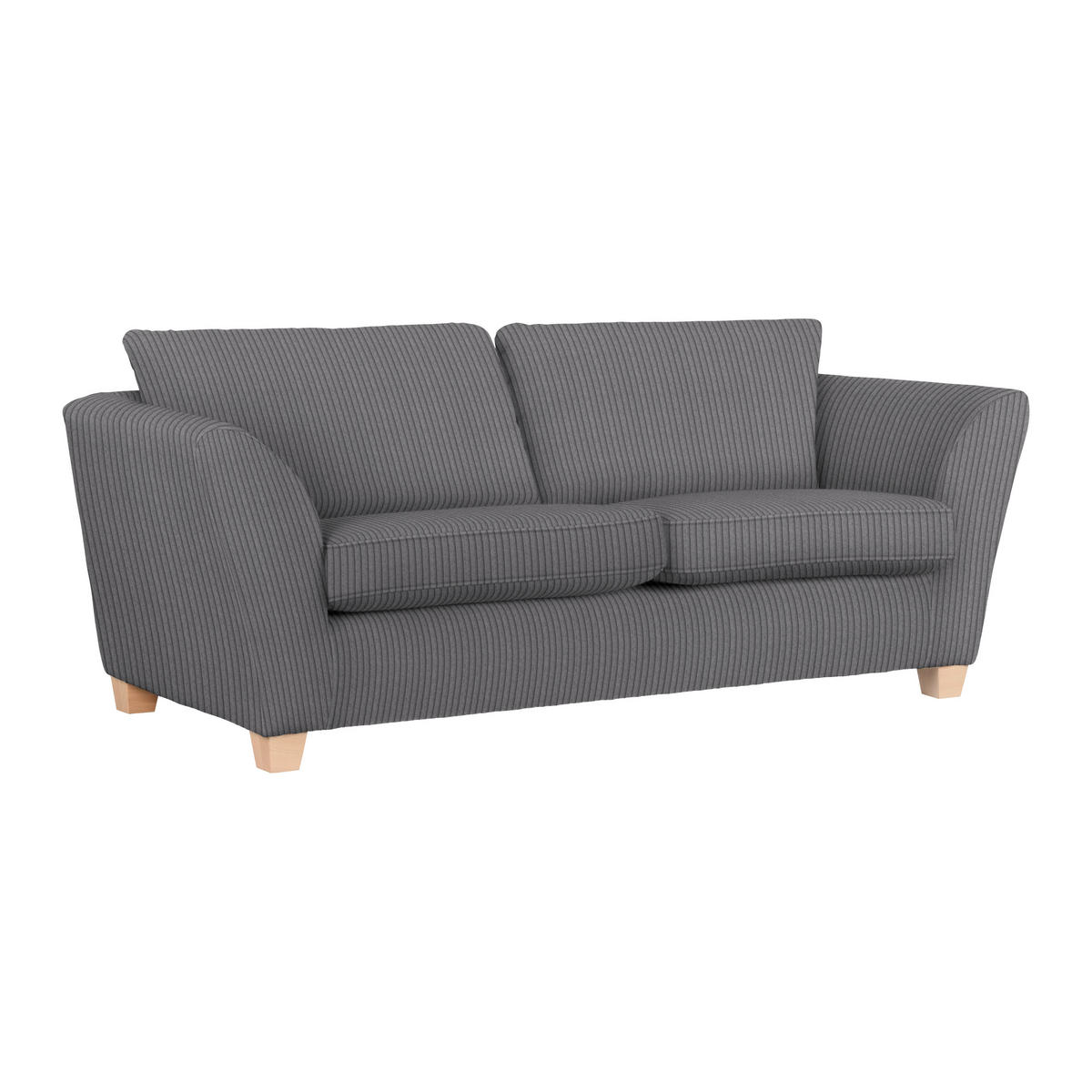 3-SITS SOFFA i manchester mörkgrå  - mörkgrå/naturfärgad, trä/textil (216/70-85/95cm) - MID.YOU