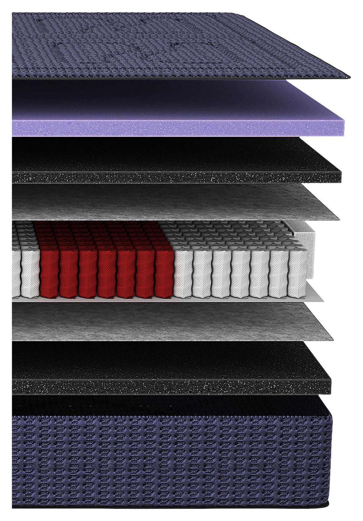 BOXSPRINGMATRATZE Imperial H3/H4, 200/200 cm, Höhe ca.:  - Dunkelblau, Basics, Textil (200/200cm) - Livetastic