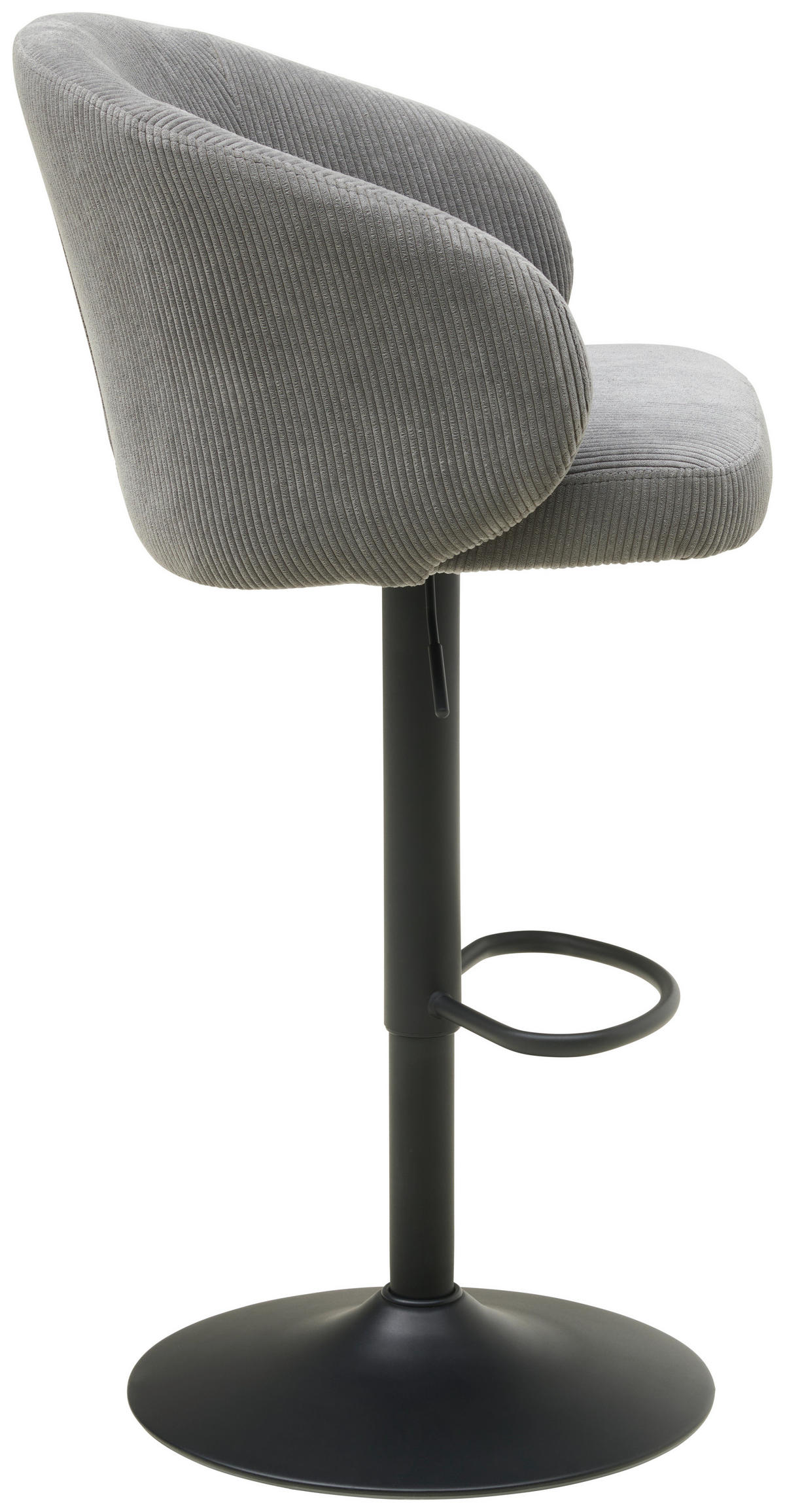 BARHOCKER in Metall, Textil Grau, Schwarz  - Schwarz/Grau, KONVENTIONELL, Textil/Metall (54/91-112/52cm) - MID.YOU